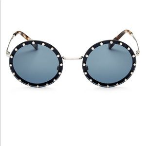 VALENTINO Embellished Round Sunglasses, 53mm
